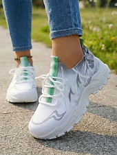 Χαμηλού Κόστους Γυναικεία Sneakers-Γυναικεία ελαφριά casual αθλητικά παπούτσια για περπάτημα με αναπνεύσιμο πλεκτό άνω μέρος - μοντέρνα αθλητικά άνετα παπούτσια με κορδόνια για καθημερινή χρήση, περπάτημα, ταξίδια, μετακινήσεις, βόλτες σε εξωτερικούς χώρους και casual fitness