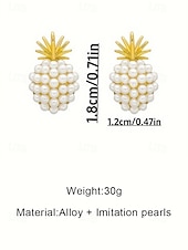 Χαμηλού Κόστους Γάμος ACC-Γυναικεία σκουλαρίκια με κρεμαστό κόσμημα από ψεύτικο μαργαριτάρι ανανά, κομψά τροπικά κοσμήματα, ντελικάτα νυφικά σκουλαρίκια vintage για γάμους, πάρτι, βραδινές εκδηλώσεις και ειδικές περιστάσεις