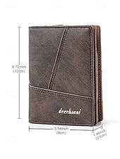 economico Portafogli-Portafoglio bifold da uomo in similpelle, opzioni multicolore, design multiscomparto di grande capacità con tasca portamonete con cerniera, porta carte sottile in stile casual per l'uso quotidiano e business casual