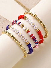 Недорогие Аксессуары-Юбилейный комплект акриловых бусин для женщин к 250-летию США доступен в разных стилях тема свободы США идеально подходит для повседневной носки