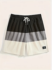 baratos Calções Estilo Casual-Homens Calções Waffle Calção Shorts casuais Bolsos Cintura elástica Tecido Conforto Respirável Comprimento do joelho Casual Ao ar livre Praia Férias Moda Preto Branco Sem Elasticidade
