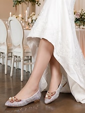 abordables novia-Zapatos de tacón plano con punta puntiaguda y tiras en el tobillo para mujer, para fiesta, boda, coloridos