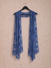 billiga Damsjalar och scarfar-Dam Skjorta Spetsknuten Elegant Rund hals Dagligen Kvällsfest Bröllopsgäst Korallröd Wedgewood Svart Rubinrött Vår, Höst, Vinter, Sommar