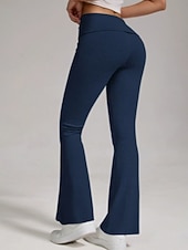 ieftine Pantaloni evazați de damă-Pentru femei Pantaloni Pantaloni evazați Pantaloni casual Vacanță Modă Șic Stradă Lungime totală Talie Înaltă Simplu Talie elastică Confort Comfortabil Micro-elastic Zilnic În aer liber Vacanță Gri