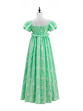 preiswerte Kleid-Retro Vintage Mittelalterlich Renaissance Bodenlang Kleid Ballkleid Kleid im Regency-Stil Puffärmel / Ballon Jacquard Blumen Kostüm Damen Halloween Karneval Abschlussball Hochzeit Maskerade Erwachsene