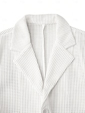 ieftine Sacouri clasice pentru bărbați-Bărbați Jachetă blazer Guler crestat Urât Modă Ușor Mată Blazer Alb Slim Fit Doi nasturi la un singur piept