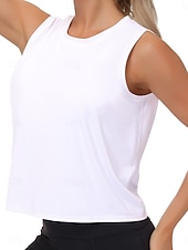abordables Réservoir Simple-Femmes Chemisier Uni Actif ancien Sans manches Col ras du cou Hauts Réguliers Quotidien Salle de sport Fête Noir Blanche Rose Claire Gris foncé Été Printemps