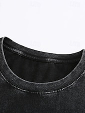 preiswerte Basic-T-Shirts-Herren Baumwoll-T-Shirt Gewaschenes Hemd T-Shirt Kurzarm Rundhalsausschnitt Sommer Frühling Ganzjahres Einfarbig Einfach Retro Vintage Betrübt Tasche Stückgefärbt Gewaschen Lässig Urlaub Straße