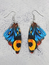 halpa Naisten korvakoru-Naisten keinonahkaiset perhossiipikorvakorut – boheemit kevyet roikkuvat korut rantalomaan, arkeen ja juhla-asuihin