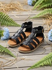 economico Sandali Piani-sandali casual bassi da donna con cinturino alla caviglia - morbidi sandali stile gladiatore in similpelle, suola ammortizzata leggera, comode scarpe estive da donna, da indossare tutti i giorni, per passeggiate, viaggi e feste in giardino