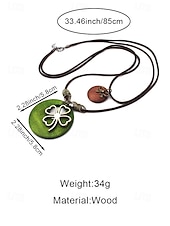 cheap Accessories-Women's St. Patrick's Day Green Shamrock Necklace in Wood and Alloy, Festive Multi-Color Irish Accessories for Women, Perfect for Holiday Parties and Parades.