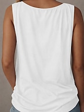 preiswerte Unabhängigkeitstag Top-Unabhängigkeitstag Amerikanisches Jubiläum Patriotisches Damen T-Shirt Grafik Flagge Flagge Legere Ärmellos Rundhals Reguläre Tops Täglicher Druck Blau Schwarz Weiß Rot Sommer Frühling Betrunken