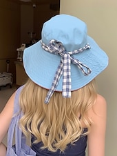  Wendbarer Damen-Bucket-Hat mit breiter Krempe, leichtes Polyester, in verschiedenen Farben erhältlich, beidseitig tragbar mit Schleifendetail, Sonnenschutzkappe für den St. Patrick's Day, Urlaub und Freizeit.