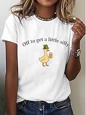 رخيصةأون حيوانات تي-عيد سان باتريك نسائي تي شيرت طباعة الرسم حيوان أحرف عتيق أنيق كلاسيكي كم قصير رقبة عالية مدورة رقبة دائرية قمصان عادية مناسب للبس اليومي عطلة نهاية الاسبوع أزرق أحمر أبيض أبيض الصيف الربيع الخريف