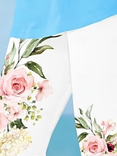 preiswerte -Damen Chinos Leggings Urlaub Vintage Streetwear Capris Hohe Taille Blumen Grafik Drucken Komfort Weich Bequem Dehnbar Täglich Outdoor Urlaub Weiß Sommer Frühling Herbst Schmale Passform