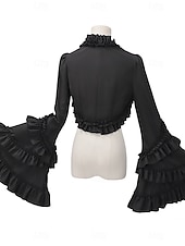 levne Topy-Rokoko Renesanční Steampunk Kabát Fancy kostým Tričko Volánkový rukáv Čerodějnice Upír Královský oděv Maškarní kostým Dámské Fantazie předvečer Všech svatých Karneval Výkon LARP Ren Faire Dospělé