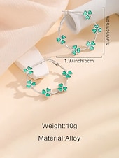  Pendientes de trébol de aleación para mujer, diseño de trébol verde, perfectos para el Día de San Patricio y uso diario informal.