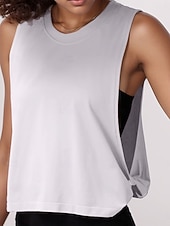 voordelige Gewone Tank-Dames Blouse Uitgesneden Effen Actief Casual Mouwloos Strakke ronde hals Normale tops Dagelijks Feestdagen Uitgaan blauw Zwart Wit Oranje Zomer Lente