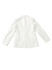 baratos Blazers e Fatos-Mulheres Blazer Confortável Bolsos Moda Casual Tecido Escritório Festa Rua Roupa Diária Padrão Lapela Chanfrada Normal Manga Longa agasalhos Preto Branco Azul Marinha Primavera Outono