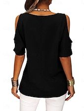 Χαμηλού Κόστους Απλή μπλούζα-Γυναικεία Μπλουζάκι Μπλουζάκι μπλουζάκι Στεγνό διασταύρωση Σκέτο Μοντέρνα Στυλάτο Κλασσικό Κοντομάνικο Στρογγυλή Ψηλή Λαιμόκοψη Κανονικά μπλουζάκια Καθημερινά Εξόδου Σαββατοκύριακο