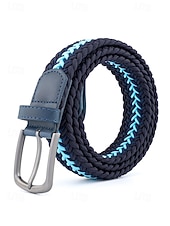 Недорогие Мужские ремни-Мужской эластичный плетеный пояс, полиэстер, различные цвета, идеально подходит для отдыха и повседневной носки.