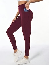 economico -Per donna Pantaloni Pantaloncini anti sfregamento Moda Streetwear Essenziale Lunghezza intera Vita Alta Grafico Elastico in vita Confortevole Alta elasticità Palestra Yoga Streetwear Rosa Rosa scuro