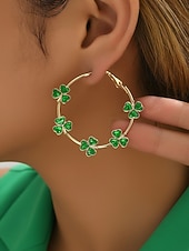  Pendientes de trébol de aleación para mujer, diseño de trébol verde, perfectos para el Día de San Patricio y uso diario informal.