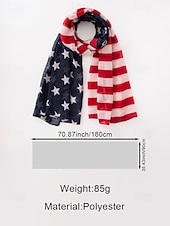 economico Accessori-Foulard in poliestere femminile dell'anniversario dei 250 anni degli Stati Uniti disponibili in più modelli leggero e traspirante per primavera e estate perfetto per USA Giorno dell'Indipendenza e