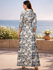  A-lijn Tot de grond Shirtjurk Bruiloft gast jurk Formele jurk Moeder van de bruid jurk Lange mouw Overhemdkraag Elegant Vintage Bruiloft Formeel Bruiloft gast Nylon met Strik(ken) Zak