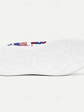  sneakers casual patriottiche da uomo – bianche con design a stelle e strisce rosse e blu, ideali per le celebrazioni del 250° anniversario, comode da indossare tutto il giorno