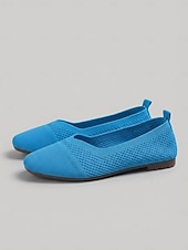 halpa Naiset-naisten siniset ballerinat - kevyet, hengittävät, flyknit-materiaalista valmistetut, mukavat ja joustavat ballerinat toimistoon, matkoille, shoppailuun, lomalle ja jokapäiväiseen käyttöön