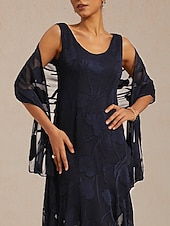  Dam Axelryckningar Spets Blommig Elegant kall axel Dagligen Bröllopsgäst Strandbröllop Marinblå Oliv Sommar Vår