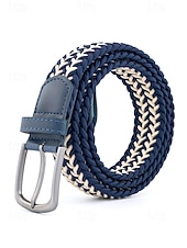 Недорогие Мужские ремни-Мужской эластичный плетеный пояс, полиэстер, различные цвета, идеально подходит для отдыха и повседневной носки.
