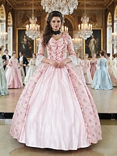 economico Vestiti-Rococò Barocco Vittoriano Lunghezza al pavimento Vestito Abito da Ballo Manica del polsino svasato Principessa Sposa Abito da ballo Costume Halloween Carnevale Mascherata Matrimonio Performance