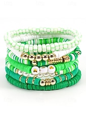 ieftine Accesorii-Set de brățări cu mărgele pentru femei de Ziua Sfântului Patrick, brățări cu pandantive din rășină și aliaj, bijuterii cu litere irlandeze cu trifoi în mai multe stiluri, perfecte pentru parade de sărbători, petreceri și ținute festive