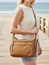 levne Tašky přes rameno-Dámská vícebarevná voděodolná polyesterová crossbody kabelka, velká kapacita, univerzální pro každodenní nošení i na dovolenou, nastavitelný popruh, stylový a funkční design