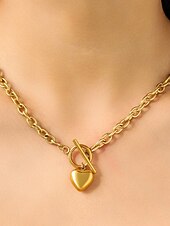 preiswerte Halsketten &amp; Anhänger-1 Stück Anhänger Halskette Halskette For Damen Täglich Straße Geschenk Edelstahl Liebe
