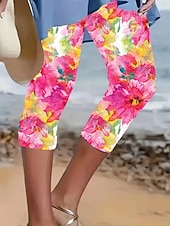 Per donna Pantaloni capri Leggings Vacanza Vintage Moda Lunghezza al polpaccio Misura del girovita medio Floreale Grafico Stampa 3D Stampa Comodità Morbido Traspirante Elasticizzato Casuale