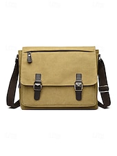 Χαμηλού Κόστους Ανδρικές τσάντες-Ανδρική τσάντα ώμου από καμβά, πολύχρωμη τσάντα ώμου μεγάλης χωρητικότητας με χιαστί ώμο, casual vintage τσάντα εργασίας για φορητό υπολογιστή για καθημερινές μετακινήσεις, υπαίθριες δραστηριότητες και χρήση γραφείου