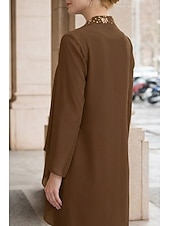 billige mors wraps-Kvinnes Stola Shrug Mors Stola Frakker  Jakker Elegant Solbeskyttelse Lange Ermer Chiffon Bryllups Gjest Stola med Perler Fest Kveld Vår  Høst å imponere