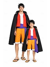 abordables Disfraces de anime-Aventurero del océano Pirata del Sombrero de Paja Animé Traje de cosplay Trajes De Cosplay Disfraz Para Hombre Niños Adulto