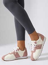 economico Sneakers da donna-scarpe da ginnastica leggere alla moda da donna - scarpe basse chic con contrasto rosa per donna, ideali per viaggi estivi, passeggiate e outfit casual