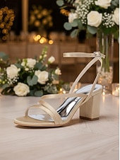 abordables Dama de honor-Sandalias de boda planas con tiras en color marfil para mujer, zapatos de novia minimalistas con tiras en el tobillo, elegantes zapatos de boda urbanos para novias.
