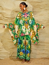 Недорогие женские брюки-тропическое искушение: струящиеся шифоновые брюки с широкими штанинами