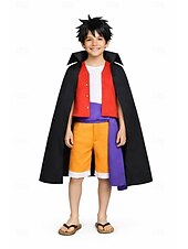 abordables Disfraces de anime-Aventurero del océano Pirata del Sombrero de Paja Animé Traje de cosplay Trajes De Cosplay Disfraz Para Hombre Niños Adulto