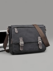 Χαμηλού Κόστους Ανδρικές τσάντες-Ανδρική τσάντα ώμου από καμβά, πολύχρωμη τσάντα ώμου μεγάλης χωρητικότητας με χιαστί ώμο, casual vintage τσάντα εργασίας για φορητό υπολογιστή για καθημερινές μετακινήσεις, υπαίθριες δραστηριότητες και χρήση γραφείου