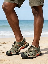 economico Uomini-sandali da spiaggia da uomo, cinturini regolabili, materiale ad asciugatura rapida, ideali per attività in spiaggia, resort e acquatiche