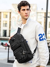 economico Borselli da uomo-borsa a tracolla tattica da uomo: zaino a tracolla in poliestere di grande capacità con più tasche e stili di trasporto versatili, vari colori per escursioni all'aperto, viaggi e uso quotidiano casual