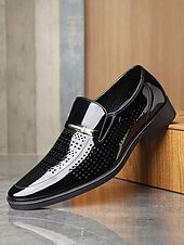 Χαμηλού Κόστους Μπαλαρίνες-Ανδρικά μοκασίνια από συνθετικό δέρμα σε μαύρο χρώμα, κομψά γαμήλια παπούτσια με slip-on για γαμπρούς και επίσημες εκδηλώσεις