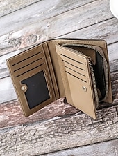 economico Portafogli-Portafoglio bifold da uomo in similpelle, opzioni multicolore, design multiscomparto di grande capacità con tasca portamonete con cerniera, porta carte sottile in stile casual per l'uso quotidiano e business casual
